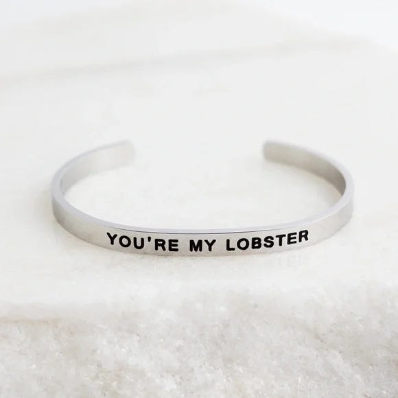 Lillian & Co. “You Are My Lobster” Stainless Steel Cuff Bracelet - Picture 1 of 3